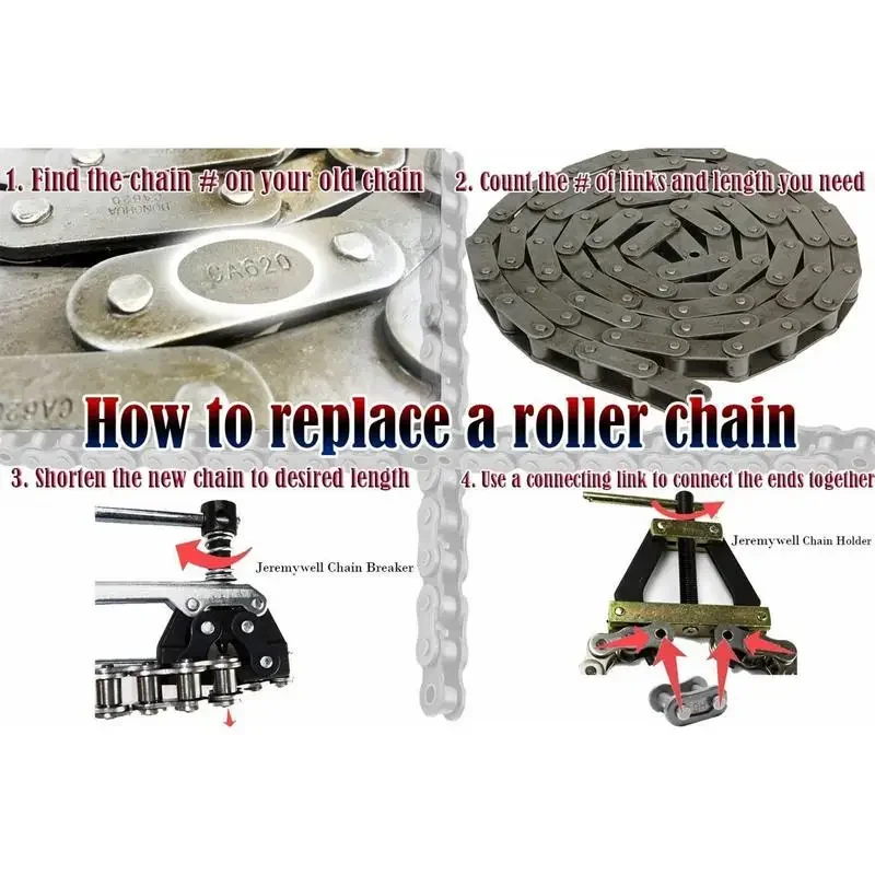 Roller Chain Breaker Chain Cutter Roller Chain Breaker Splitter Detacher Cutter Tool for 60 80 100 12B 16B 20B C2040 C2042 C2050