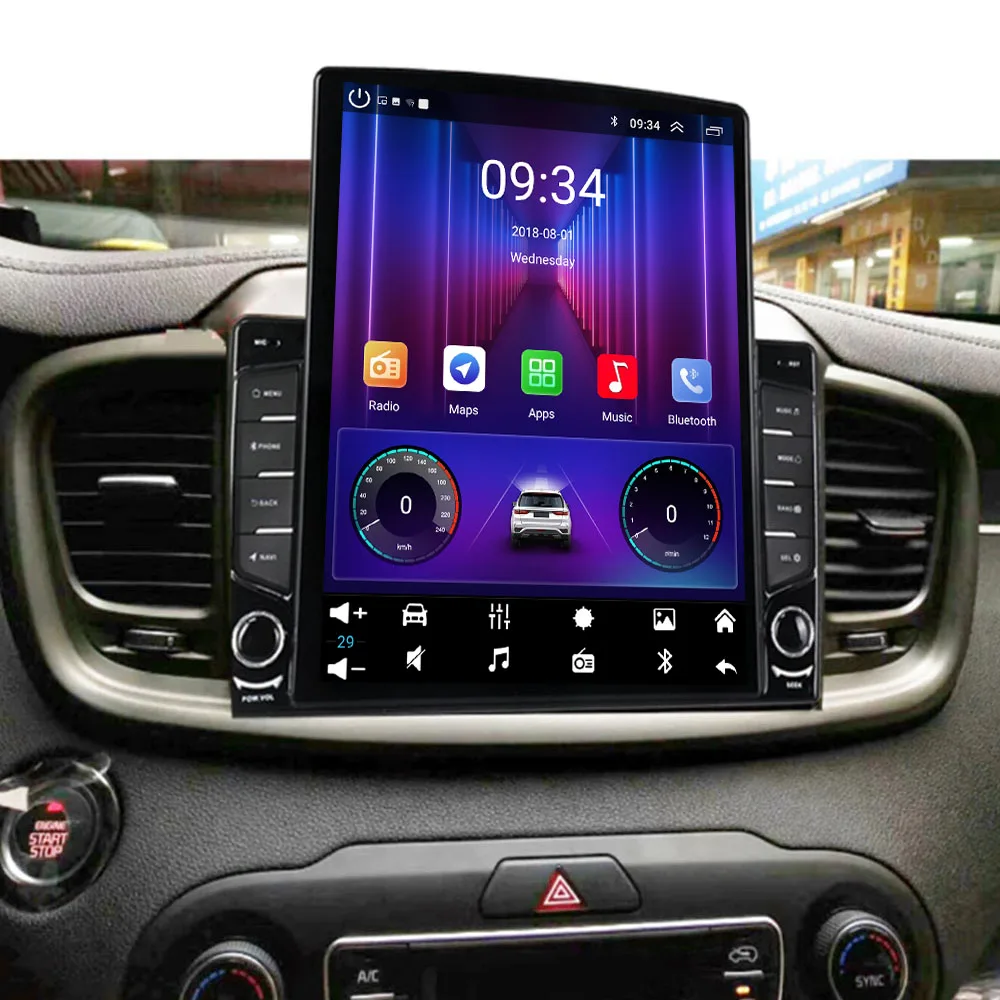Carplay For Kia Sorento 2015-2019-2030 Android 14 Car Tesla Radio Vertical Screen Multimedia Player Head Unit Car GPS Navigation