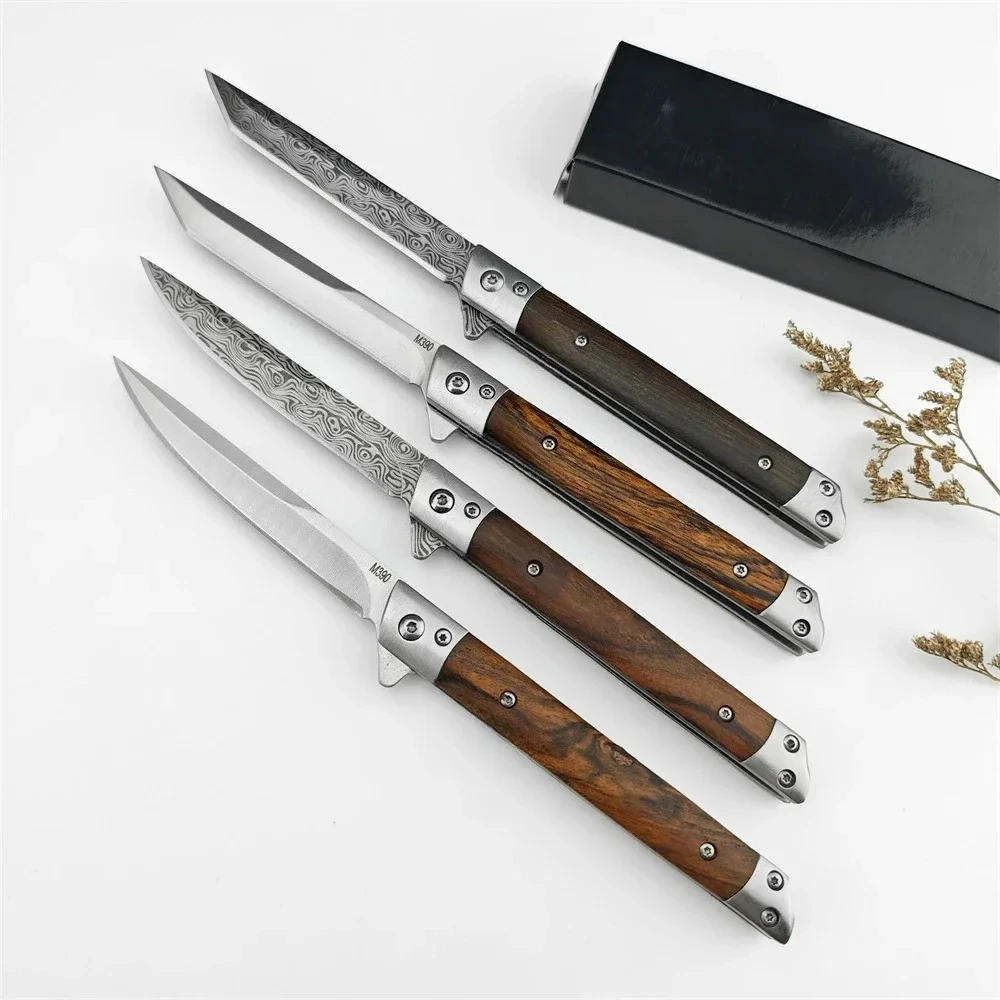 

Складной нож для выживания на открытом воздухе, тактический универсальный карманный нож, лезвие из нержавеющей стали, деревянная ручка, инструменты для охоты, кемпинга, EDC