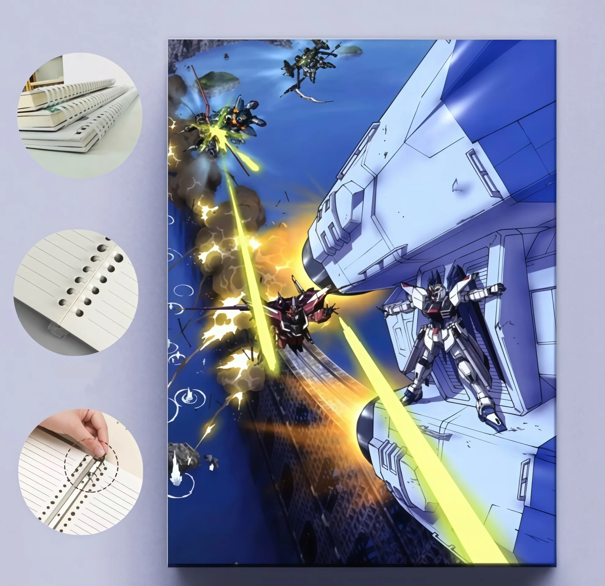 Gundam Anime Mecha Pattern Notebook for Student Sketching Writing Journal Gift