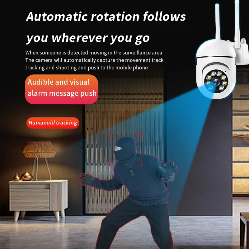 YIIOT APP Mini 8.0MP 4K Wifi IP Camera Smart Human Tracking Color Night Vision Video Surveillance Alarm Push Security PTZ Camera