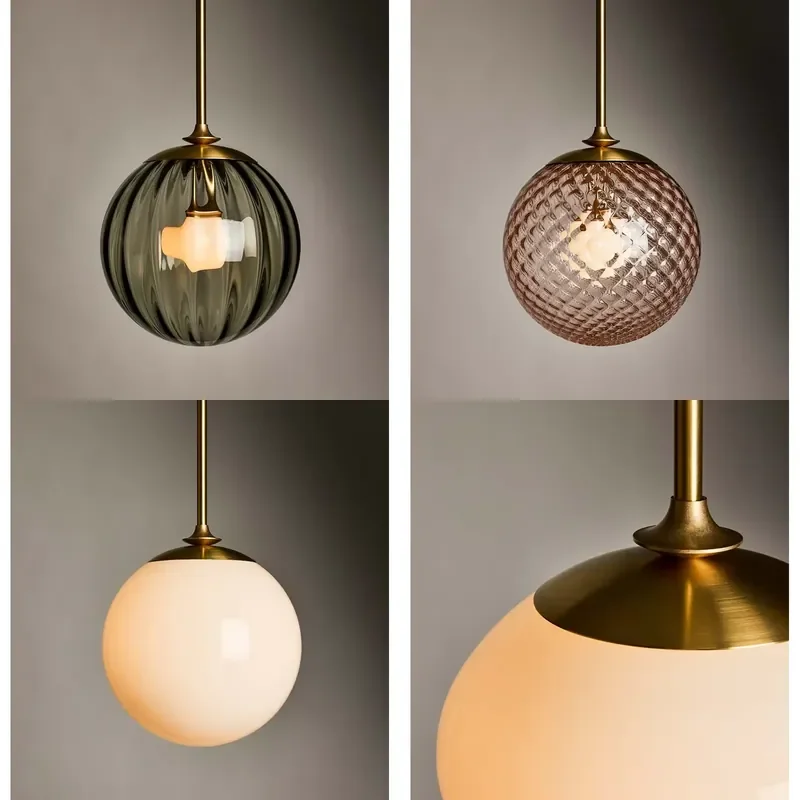 for  Nordic Classic Simple Glass Single Chandelier Ceiling Lamp Living Room Bedroom Home Interior Decoration