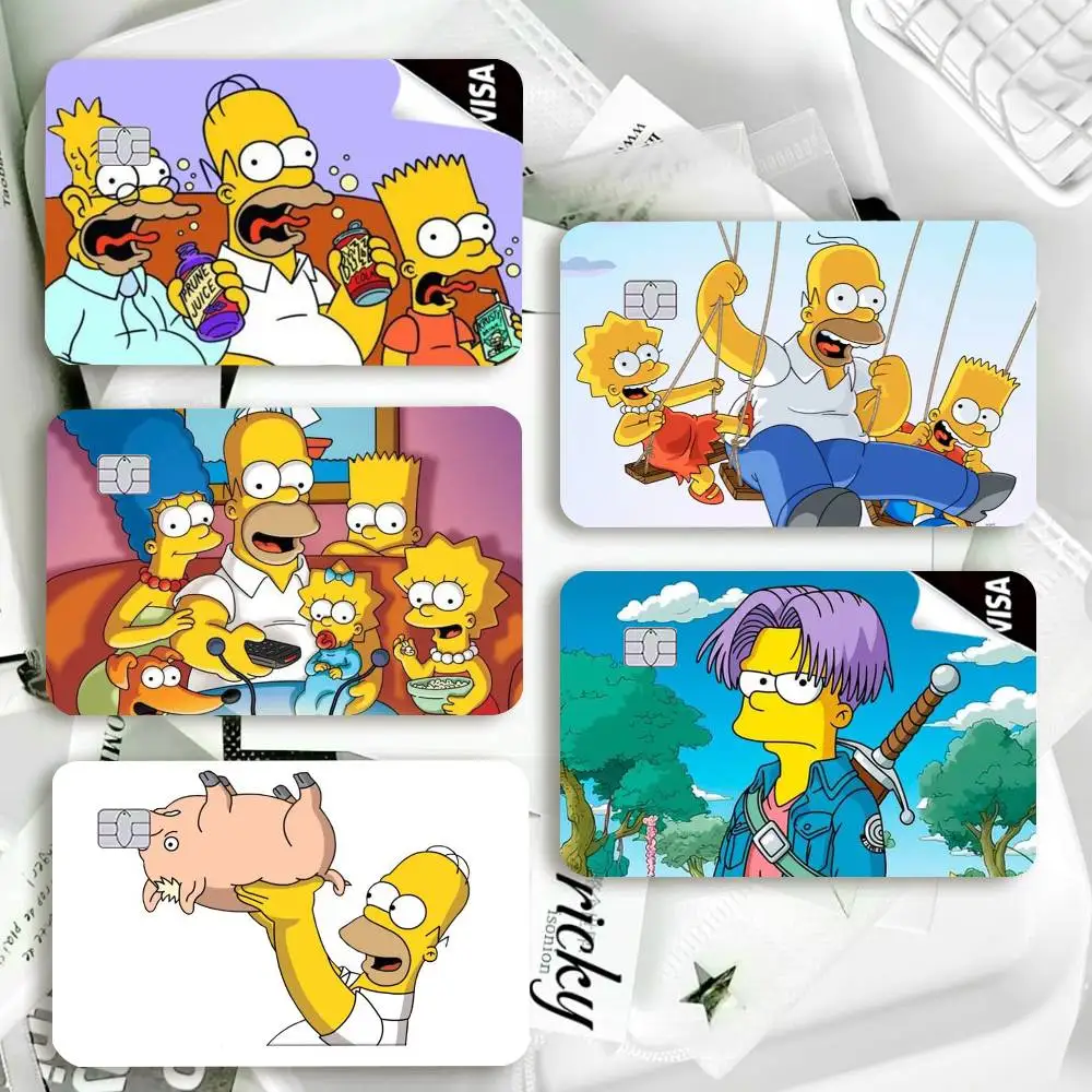 The S-Simpsons ANIME Waterproof Film Skin Cover Credit Card Stickers Debit Front Bank Bus Pass