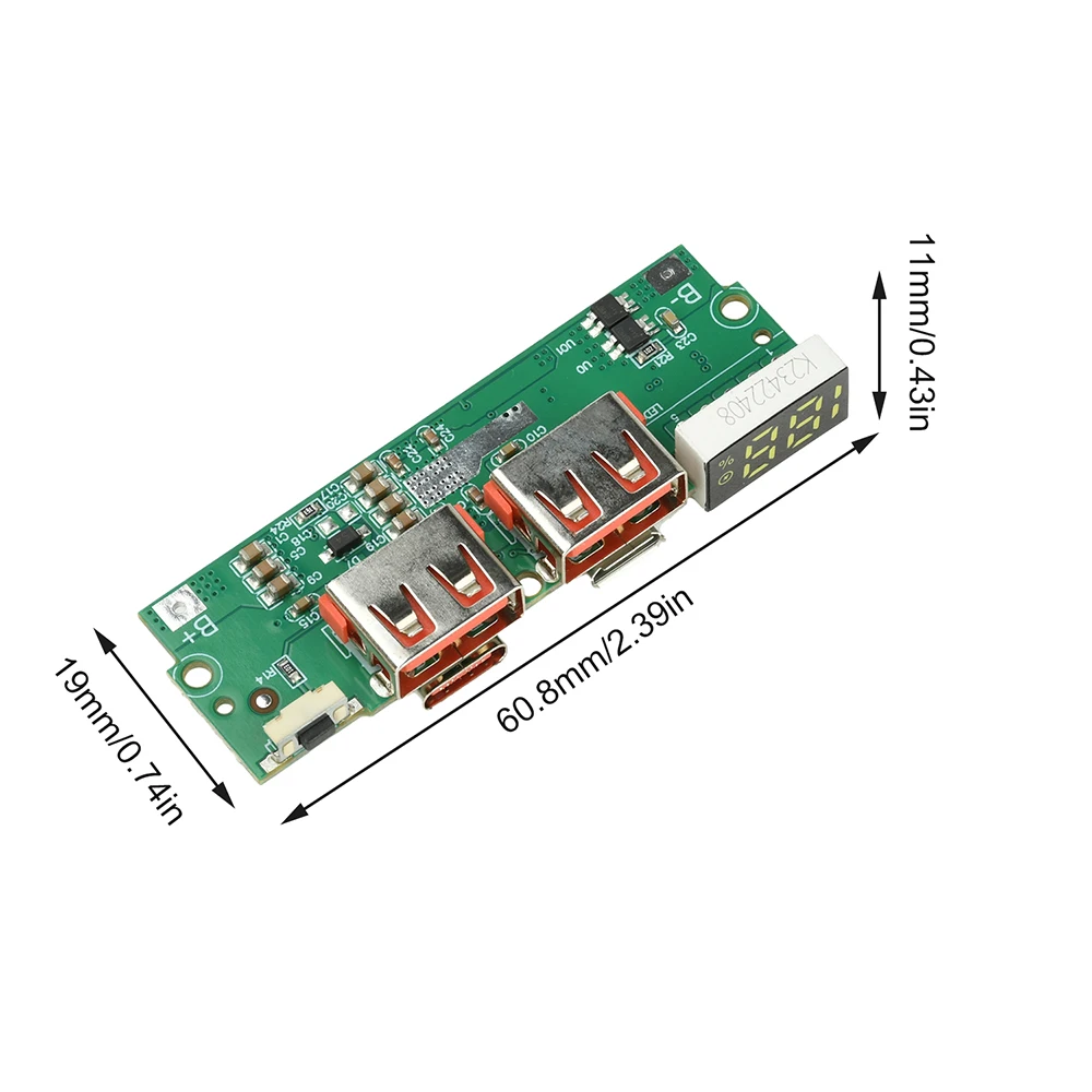 22,5W Schnelllade-Modul für PD QC VOOC LED-Anzeige DIY Powerbank Leiterplatte 3,7V Ternäre Lithiumbatterie Hauptplatine – Detail 13