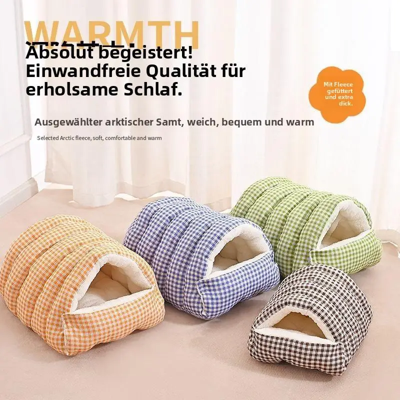Chaud toute l'année, lit pour chat pour l'hiver, lit pour chien et chat pour toutes saisons, fermé, amovible et lavable