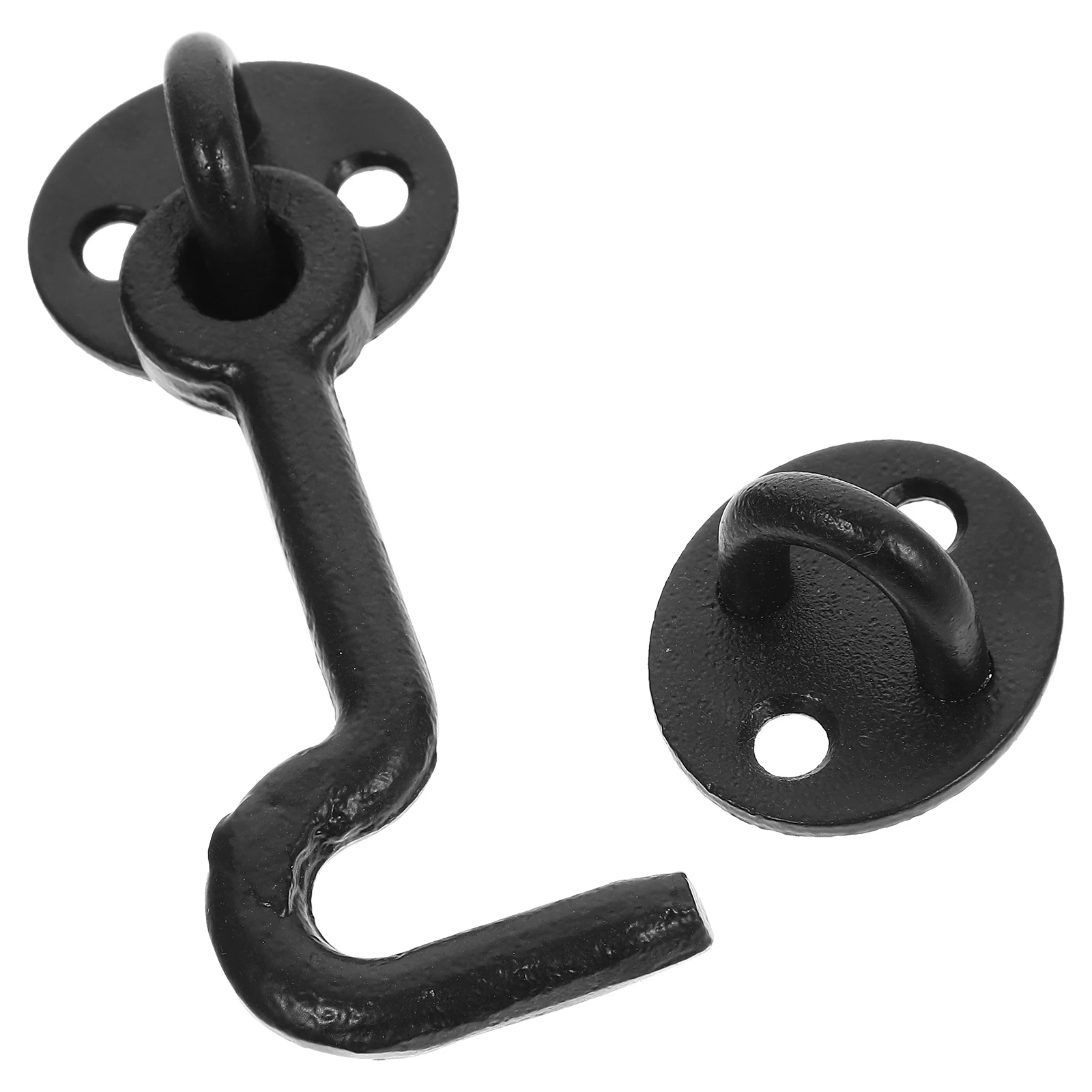 

1 set Cast Iron Wind Hook Latch Hooks Eye Latches Door Building Clasp Window Cabin Heavy Duty Rust Resistant Metal Hardware