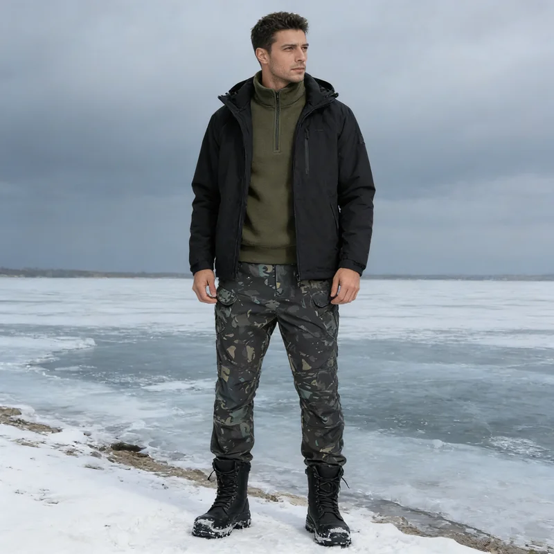

Men's Winter Work Pants Fleece Lined Tactical Snow Ski Pant Softshell Waterproof Insulated Combat Cargo Hiking Trousers