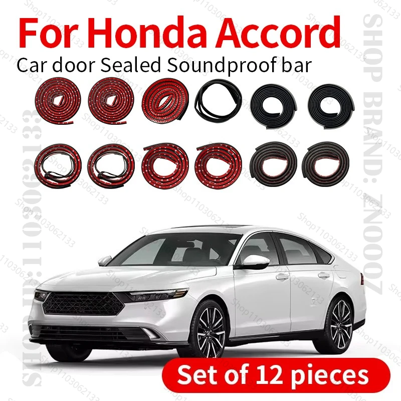 

For Honda Accord CL/CV Car Door Seal Strip Rubber Double Layer Sealing Protector Soundproof Strip Dustproof Seal Strip 12PCS Set