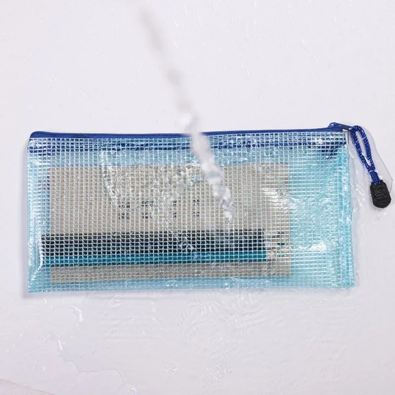 5/10 PCS Storage File Folder Mesh Zipper Pouch A4 A5 A6 Document Bag Zip File Folder School Office Supplies Stationery