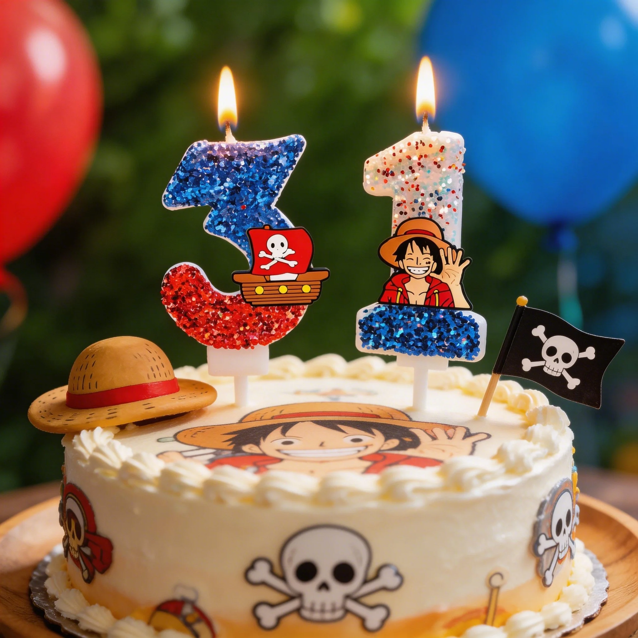 

One Piece Cartoon Shaped Candles Birthday Cake Decor Party Supplies Gift
