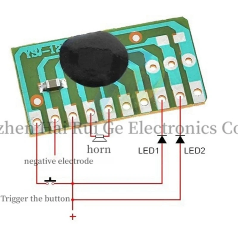 12 Kinderreime-Musikmodule YSJ12S Dual Tone 12 Arten englischer Musik mit LED-Blinkmodul