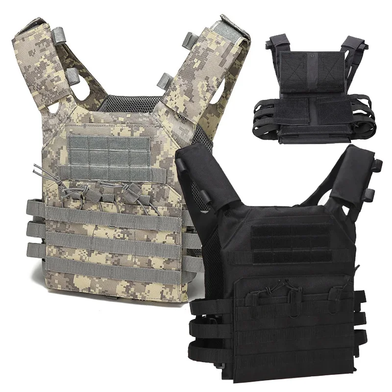 

Lightweight Portable Training Vest Nylon Tactical Vest Body Armor Hunting Carrier Airsoft Accessories Combat MOLLE Camo Vests
