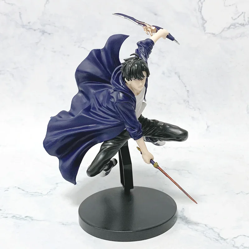 

18CM Solo Leveling Shadow Monarch Battle Version Sung Jin-Woo PVC Figurine Desktop Decoration Anime Merchandise Toy Gift