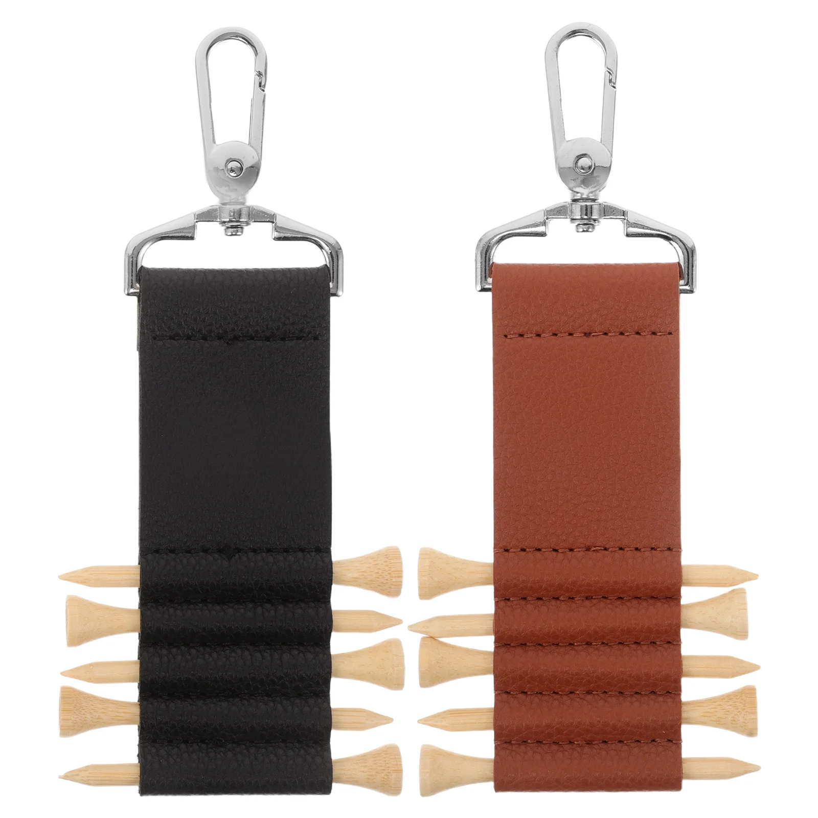 

2pcs Holder Keychain Storage Pu Organizer Portable Accessories Ball Carrier Outdoor Sports Durable Organizer Tee