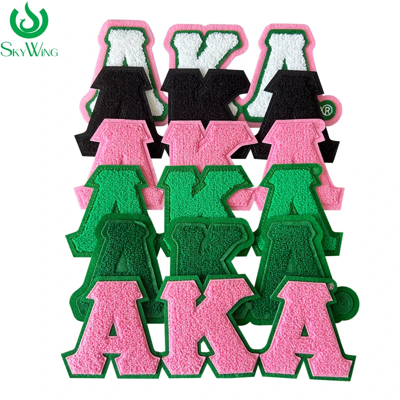 11'' Chenille AKA Greek Letter Sets Alpha Kappa Alpha Iron on Sorority Patches for Pretty Women Sweatshirt