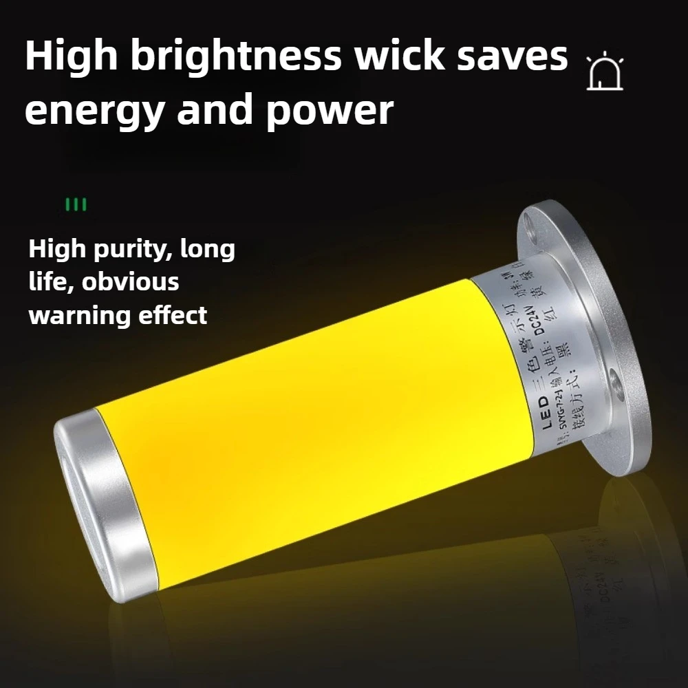 Metal Warning Light Small LED Three Color Sound Alarm Light Flashing Signal Light Equipment Indicator 24V