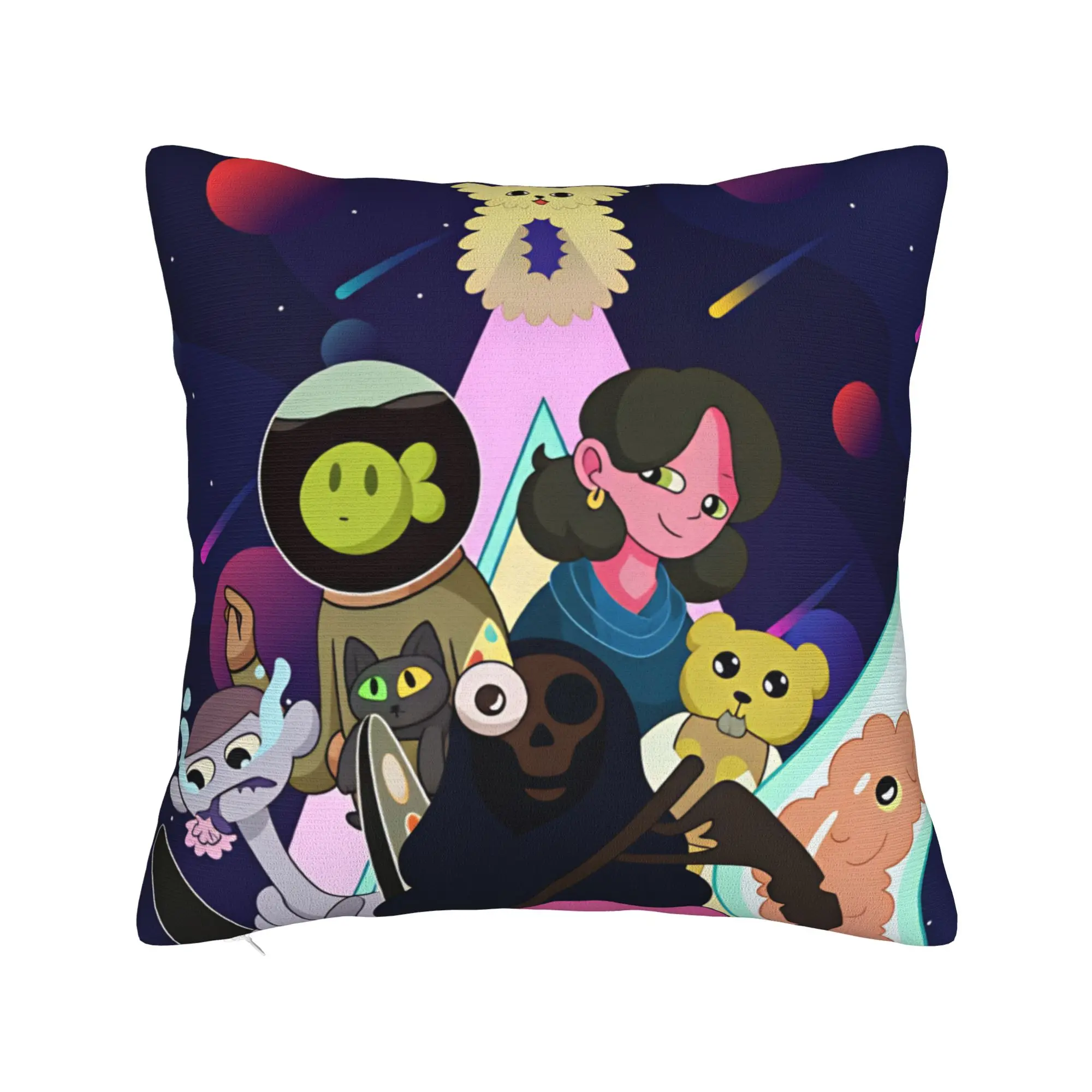 Cartoon M-Midnight Gospel Pillow Case  Retro Trendy Pillow Cover Design Pillowcases For Living Room Bed Chair