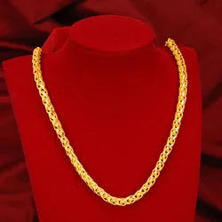 Hip Hop 24k Gold Plated Hemp Rope 60CM Men's Chain Jewelry Gift