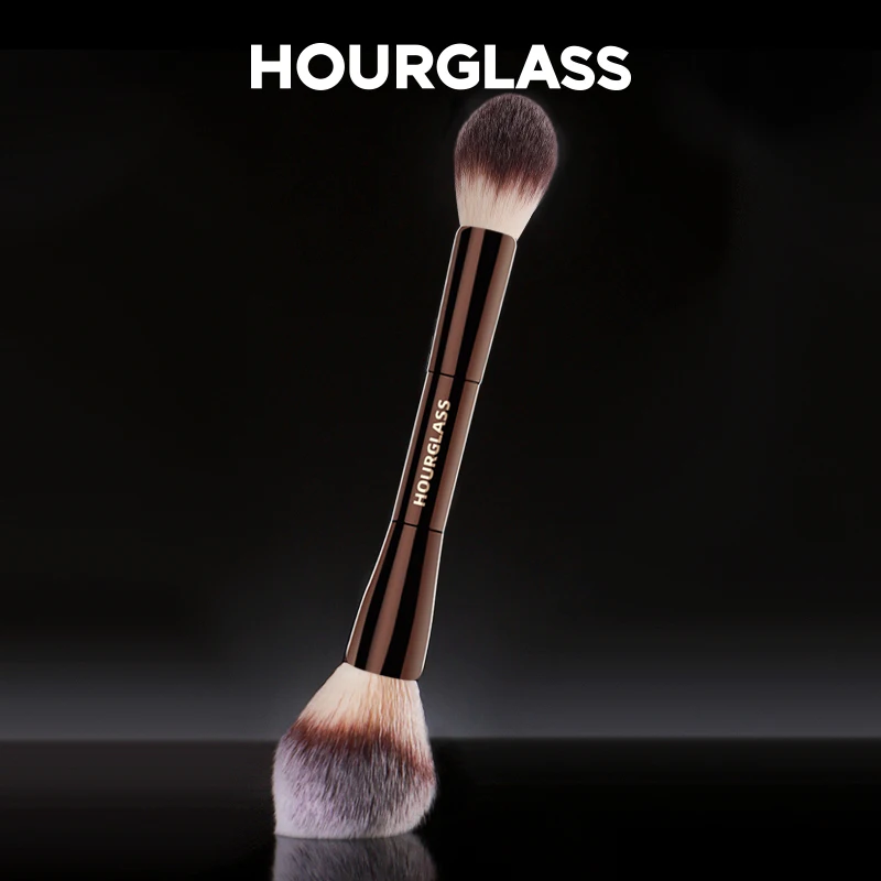 Hourglass Makeup Brush- No.18 Veil Powder Brush Soft Fiber Hair Double Head Powder Fashion Design Single Face Brush