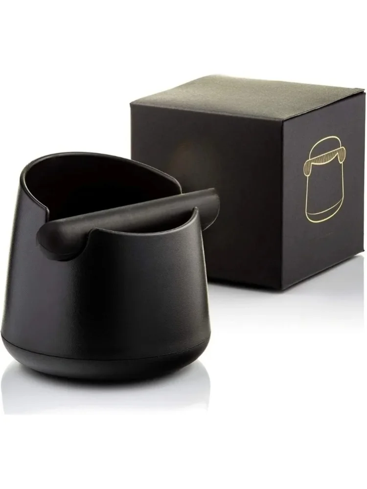 Kaffeesatzbehälter, robuste Edelstahlkonstruktion, rutschfester Boden und abnehmbarer Kaffeesatzabstreifer, ideal für Espressomaschinen-Zubehör und den Einsatz auf der Arbeitsplatte.