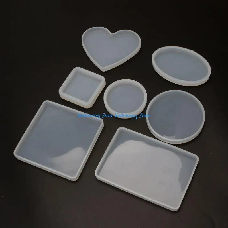 573B Diy Crystal Tea Tray Coffee Molds Epoxy Resin Placemat Mold Wine Tray