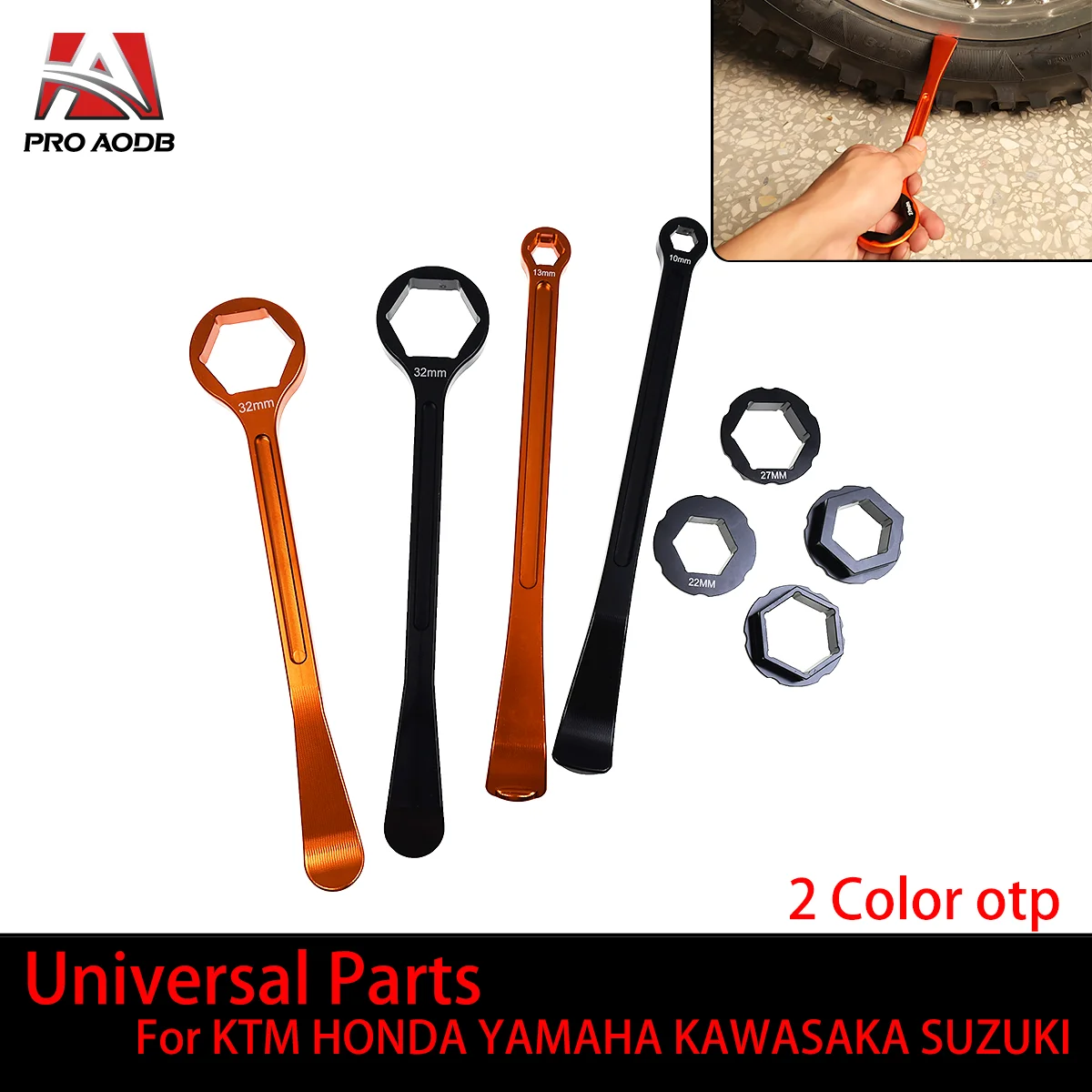 

Universal Parts Motocross Aluminum 32mm 27/22mm 13/12/10mm Tire Lever Wrench Tool For KTM Husqvarna Honda Suzuki Kawasaki Yamaha