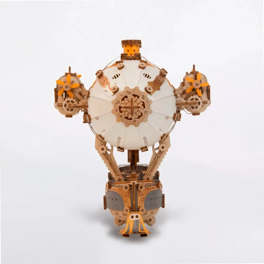 HowCat 3D DIY Wooden Puzzle Wooden Airship Puzzle Ornaments Home Decorations Accessories Miniature Model Assemble Original Toy