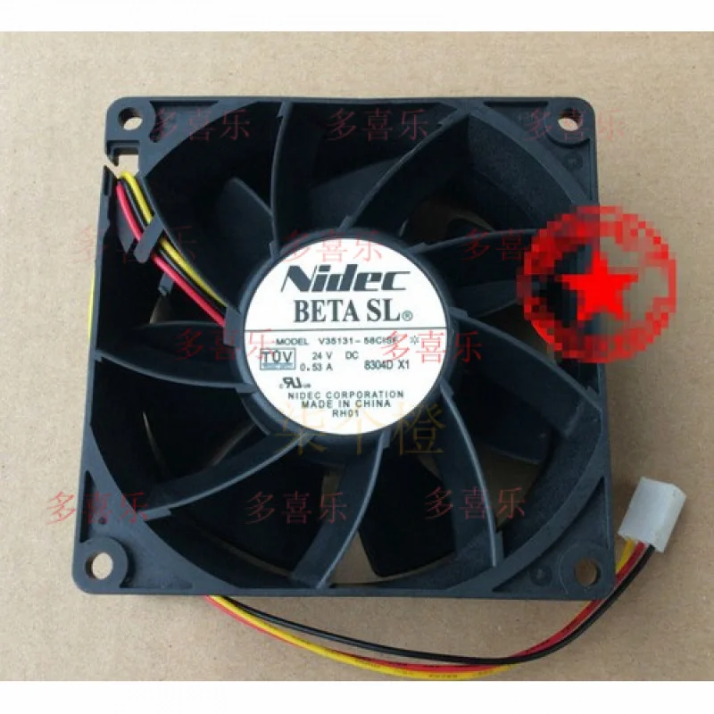 

EE 1PCS for NIDECV 35131-58CISF 9038 9CM 24V 0.53A 3-wire inverter fan 3pin