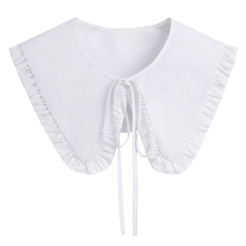 New Fashion White Triangular False Collar Pleated Brim Women Faux Collar Shirt Dress Decoration Tie Clothing Accessories