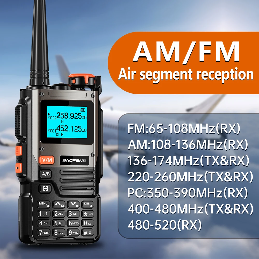 Baofeng UV-K61 VHF UHF لاسلكي تخاطب 999 قنوات Type-C AM بطارية تعمل في حالات الطوارئ DTMF NOAA قنوات الطقس UV-5R K6 K5(8)