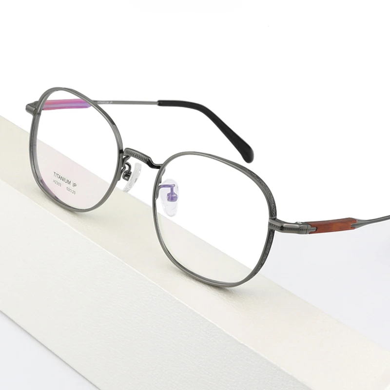 

Очки с деревянными ножками, титановые ретро мужские и женские оправы для очков, оправа для очков, оптическая оправа для очков для чтения при близорукости