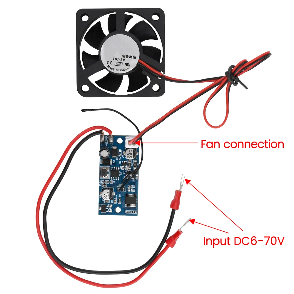 DC 6V-70V 2W Cooling Fan Intelligent Temperature Control Module Chassis Heatsink Cooling Motor Speed Controller For Computer PC