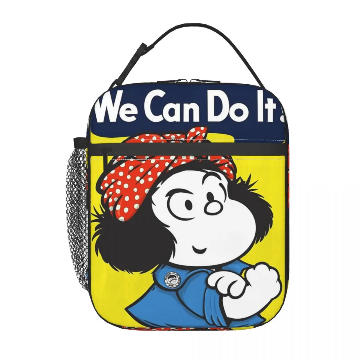 Mafalda We Can Do It-Bolsa de almuerzo con aislamiento térmico para hombres y mujeres, caja Bento portátil divertida para la escuela, caja de comida térmica