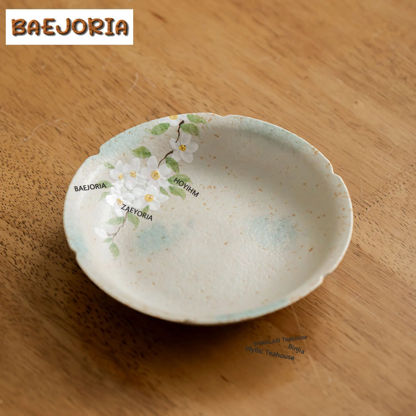 BAEJORIA Hand-painted Peach Blossom Pot Bearing Holder Teacup Holder Dry Bubble Table Tea Tray Coasters Tea Services Ornaments