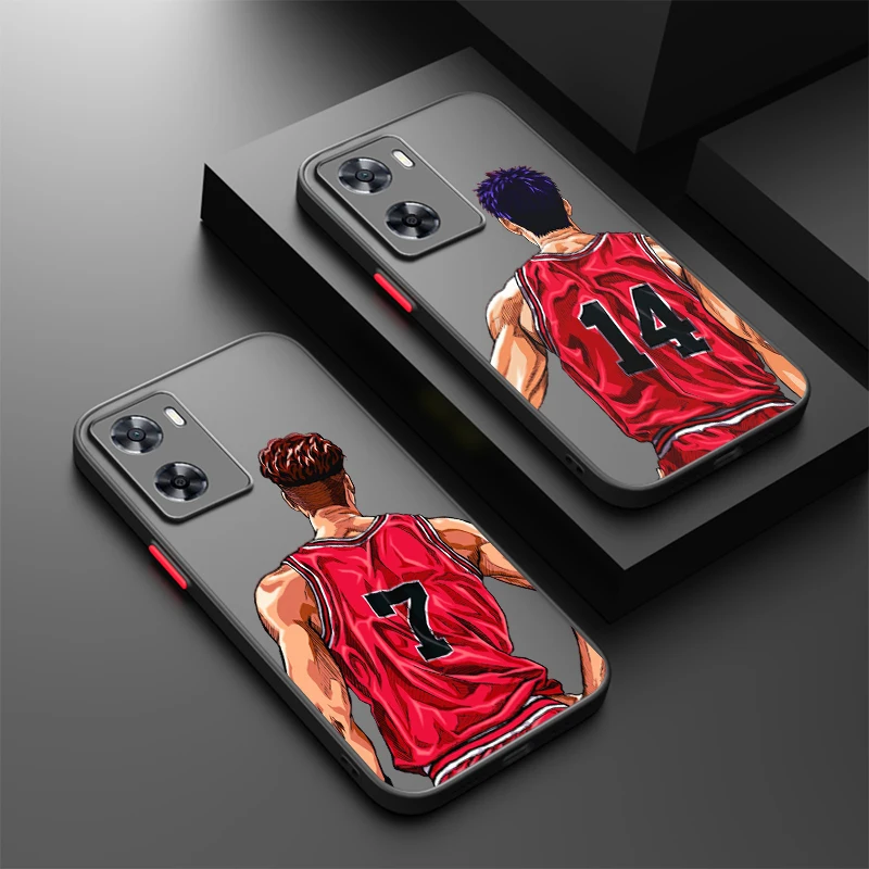 

S-Slam Dunk Cute Back Shadow Frosted Translucent For OPPO X5 X3 A54S A5 A94 A16 A53S A57 A74 A72 A96 A98 A78 5G Back Phone Case