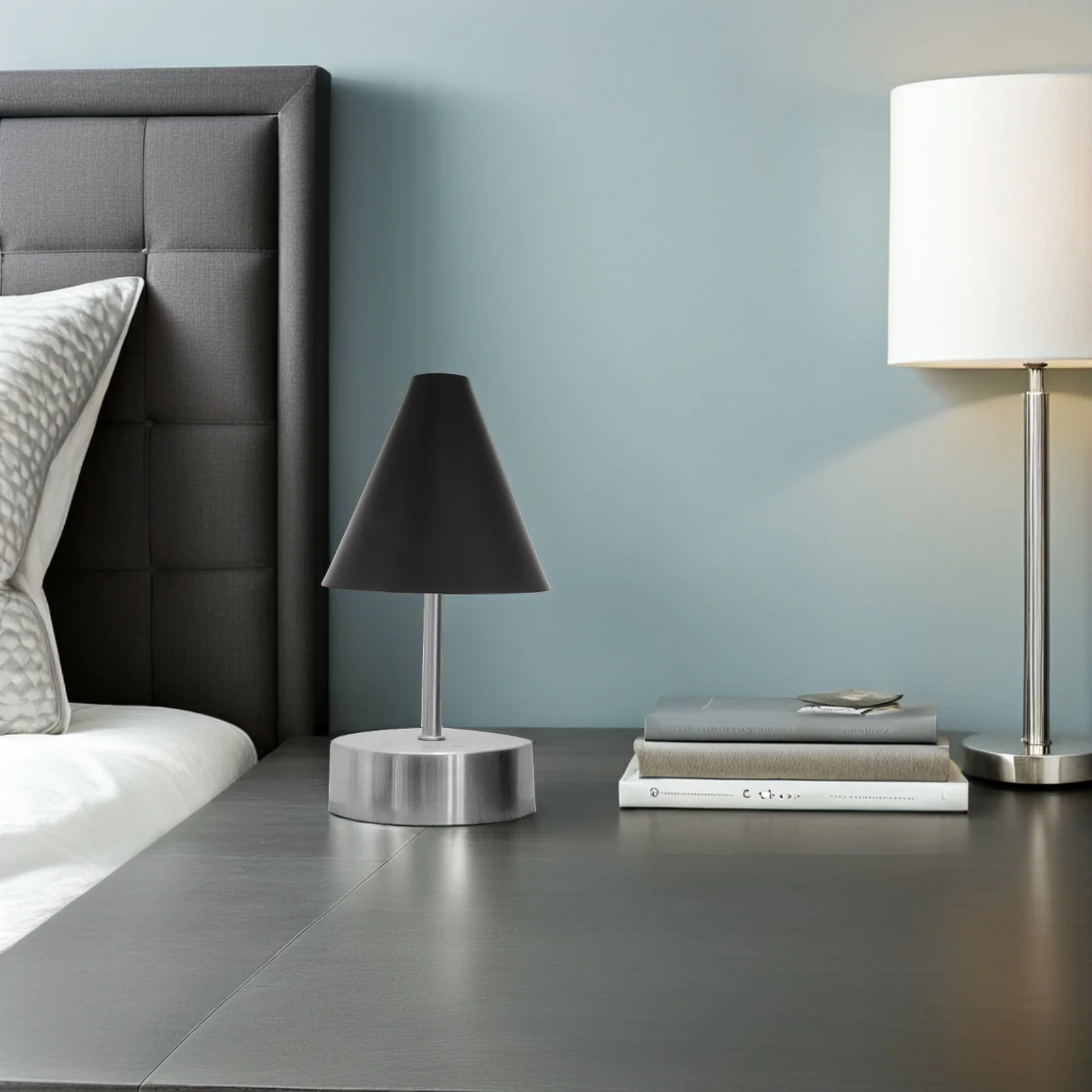 غطاء مصباح طاولة حديد: غطاء خفيف على شكل مخروطي من الحديد المطاوع العتيق، تركيبات سقف معلقة معدنية صناعية، ديكور #6