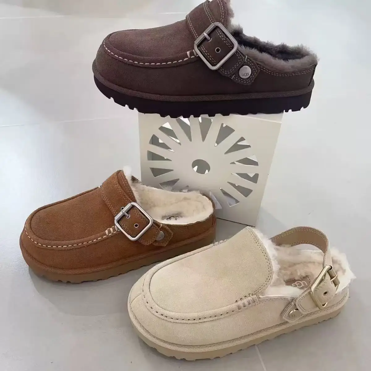 2026 Neue Winter-Hausschuhe aus Schafwolle mit integrierter, dicker Sohle für Damen, Retro-Zehenwickel-Müller-Schuhe für den Außenbereich – Detail 25