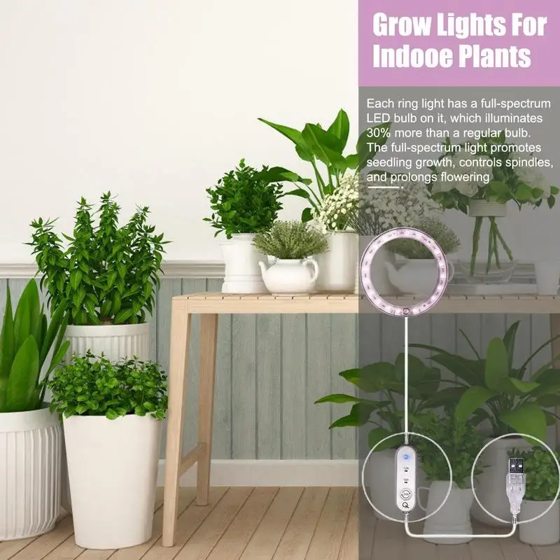 Indoor Plant Lights For Growth Grow Lamp With Timer Led Indoor Plant Grow Light USB Desktop Grow Light For Succulents Potted