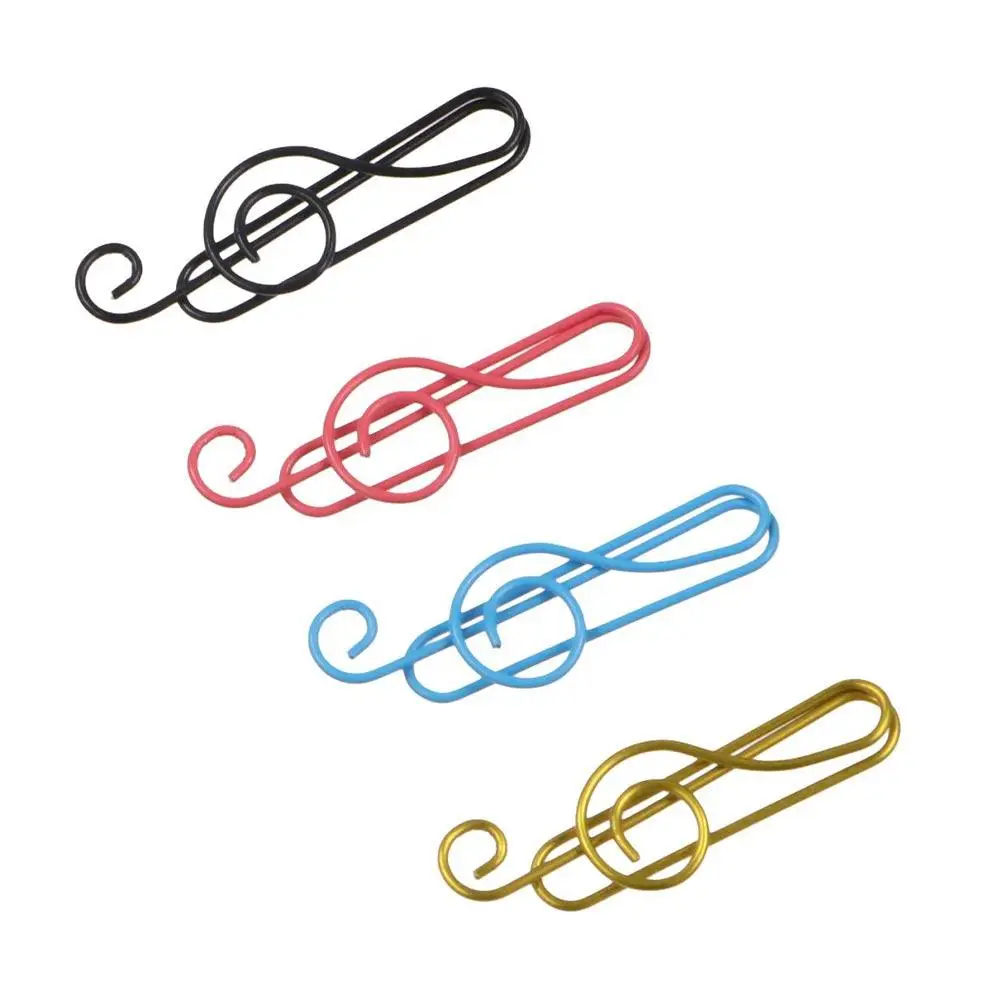 20PCS/Set Music Note Music Shape Paper Clips Durable Metal Music Note Metal Paper Clips Stationery Cute