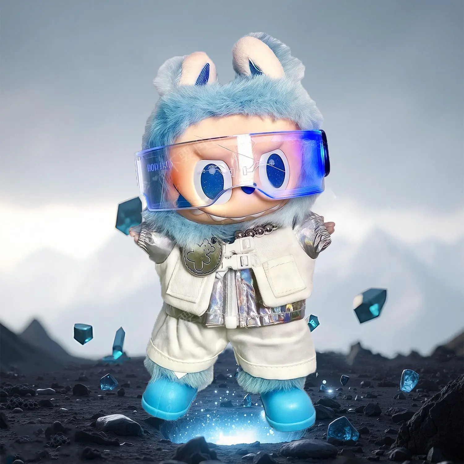 

Cyberpunk Outfit for Labubu Glowing Glasses Techwear Stylish Clothes Trendy Fashion Gift