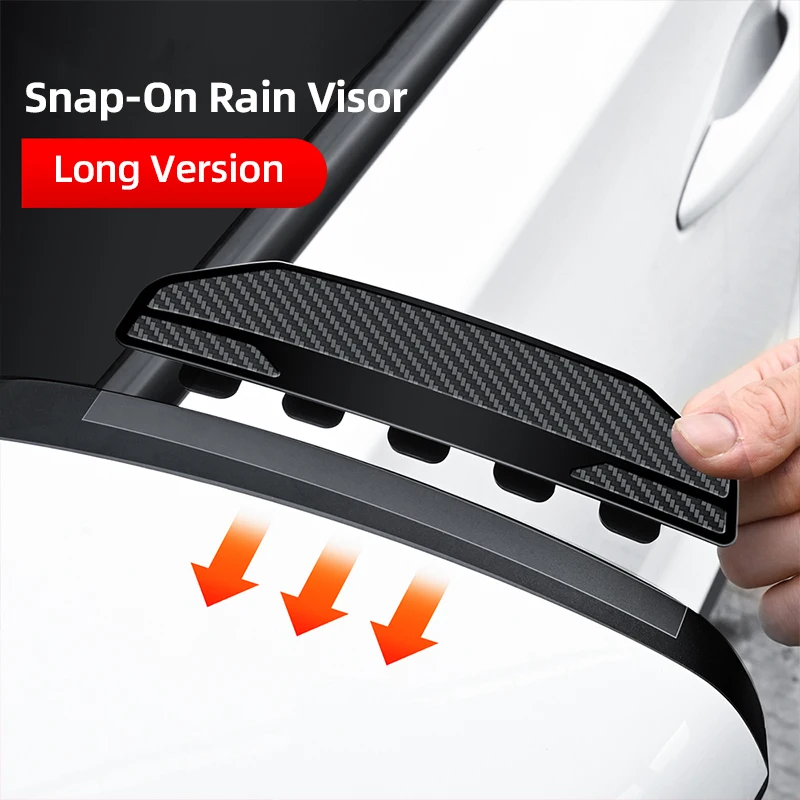 2Pcs Carbon Fiber Car Rearview Mirror Rain Eyebrow Deflector Rainshield Cover For GMC Sierra 1500 2500HD 3500HD Yukon XL Terrain