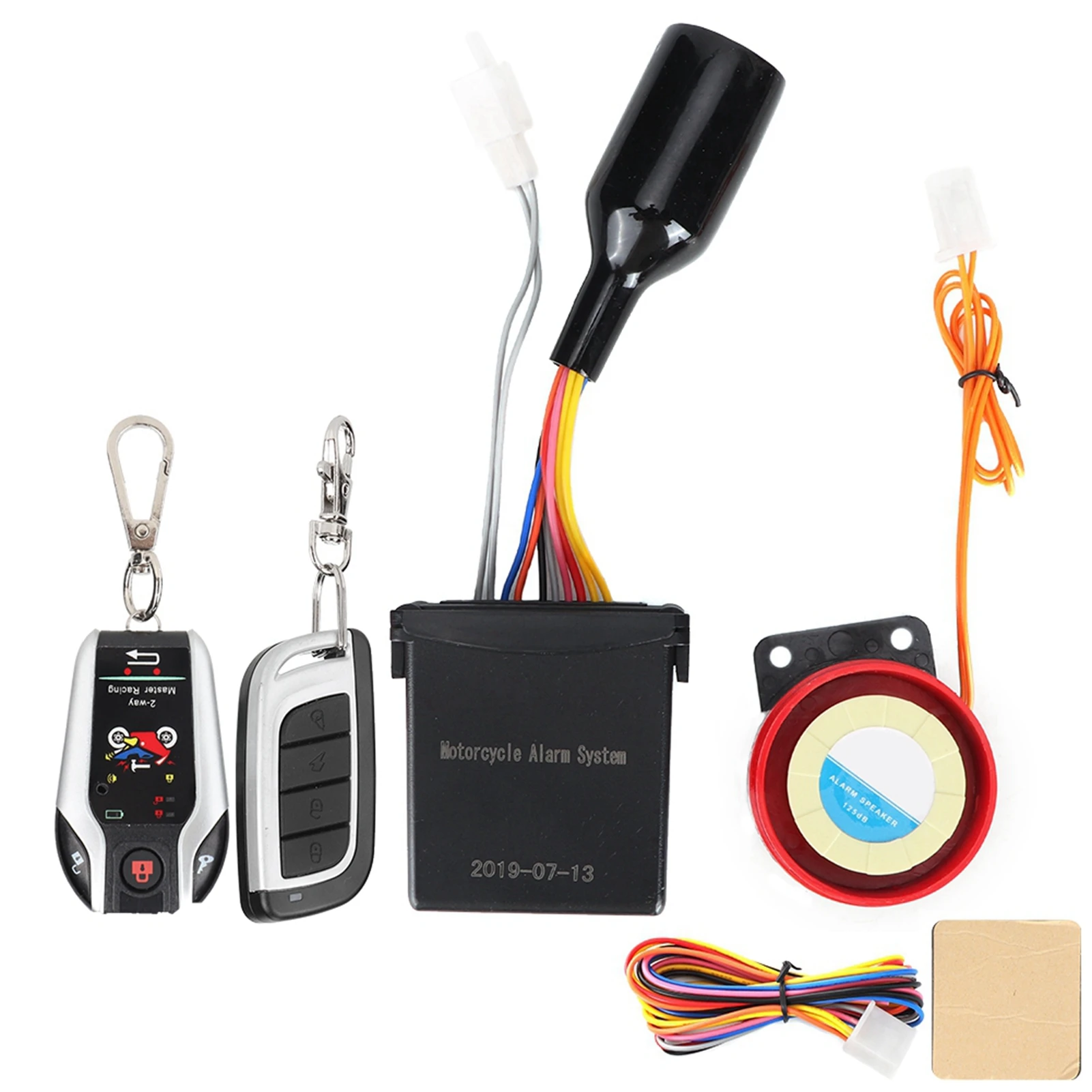 2 Way Remote Alarm Horn Waterproof Security System with Engine Start Function for Motorcycle Motorcycle Alarm System
