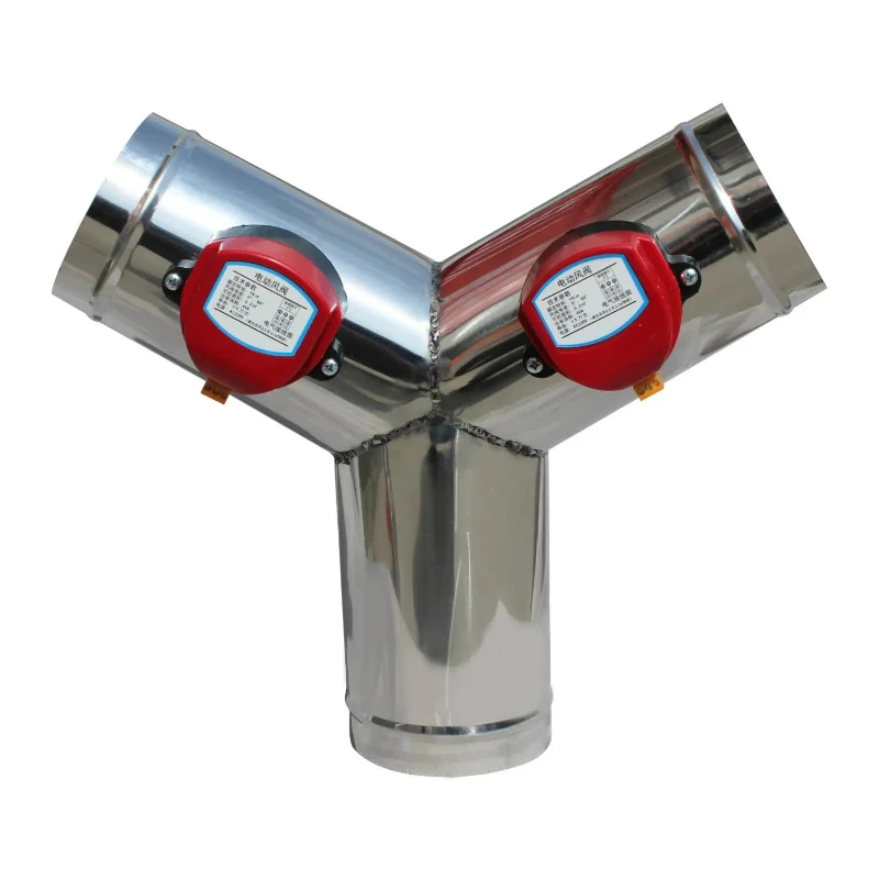Válvula Motorizada de Ventilación de Acero Inoxidable de CA 220V, Válvula Motorizada para Conductos de Aire, Tipo Y, OD51mm-200mm
