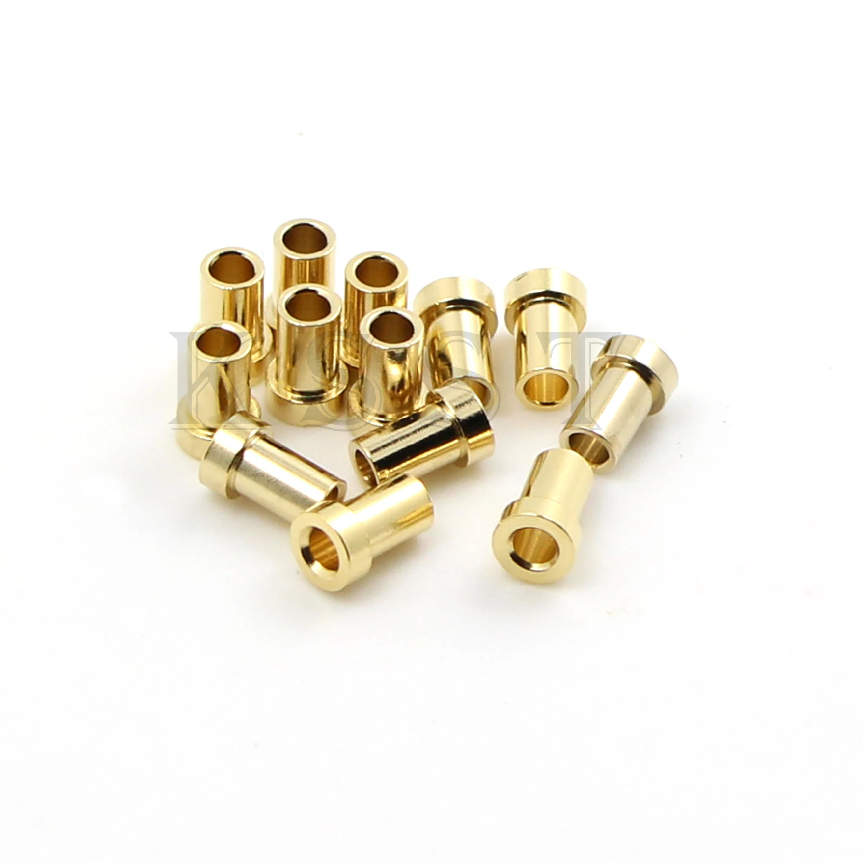 50pcs Gold Plated Brass Uninsulated 2mm PCB Jack Rigid Socket for PCB Mount solder type 2mm press-in machined brass socket