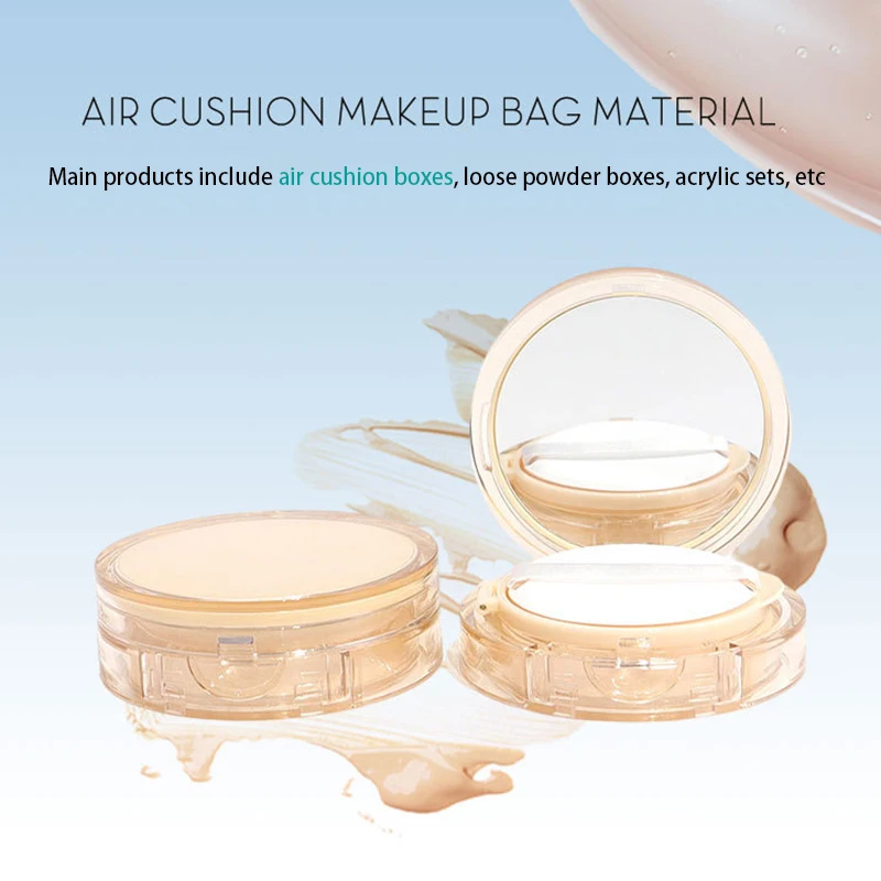 Portable Empty Air Cushion Puff Box with Powder Sponge Mirror Portable Cosmetic Makeup Case Container for BB Cream Foundation