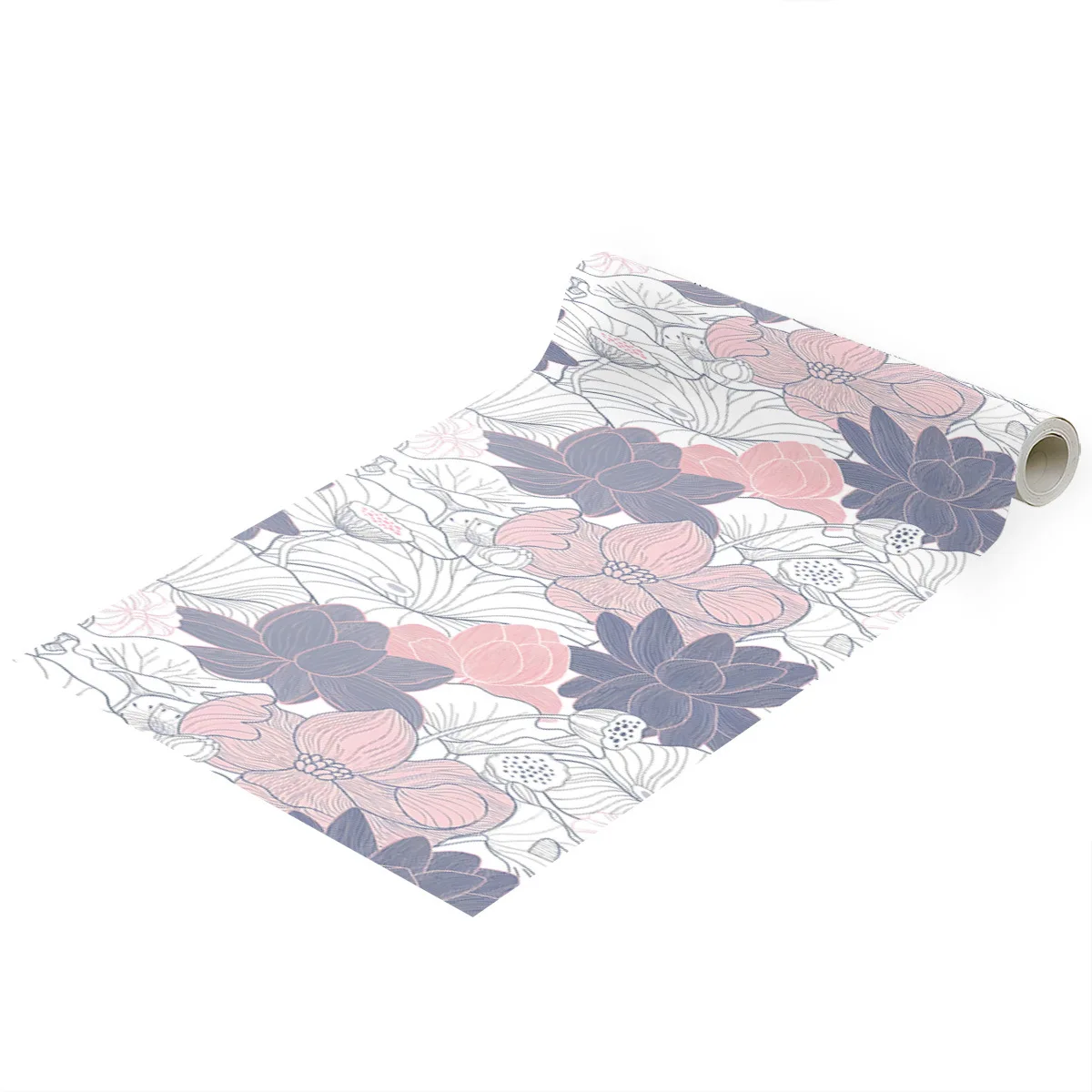 

Floral Peel and Stick Wallpaper Lotus Leaf Self Adhesive Removable Wall Paper for Bedroom Living Room Wall Covering
