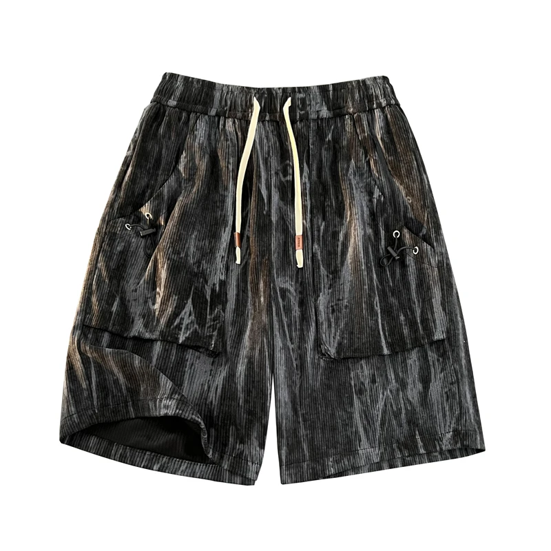 Hip Hop Street Tie Dye Work Shorts Men's Tide Summer Sports Casual Five Pants Big Pockets Design High Street Shorts