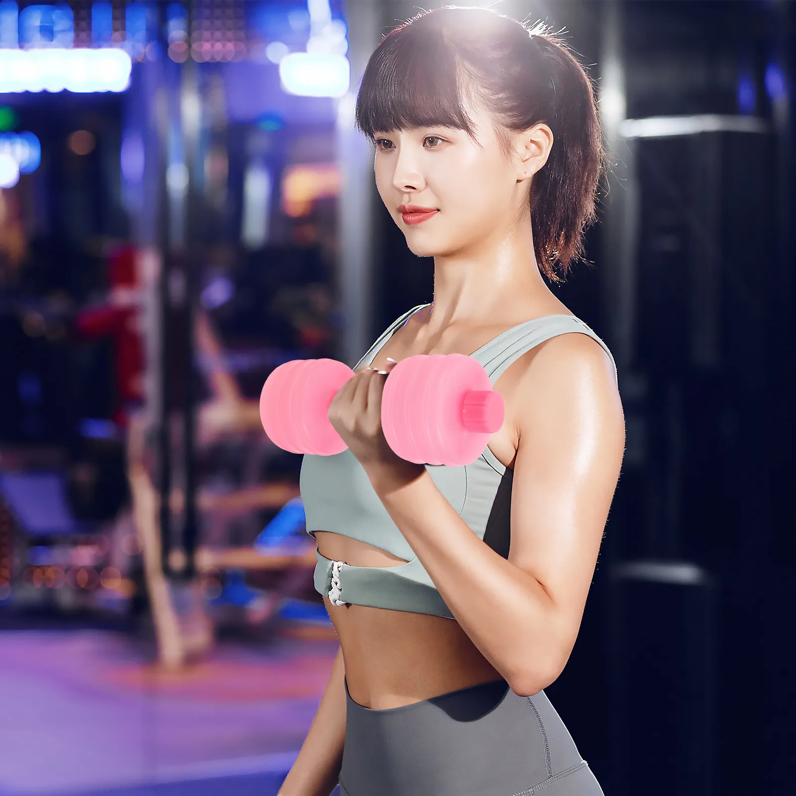 

Набор из 2-х бутылок-гантелей с регулируемым весом для фитнеса: для дома, офиса, спортзала, для формирования руки и талии, легкие