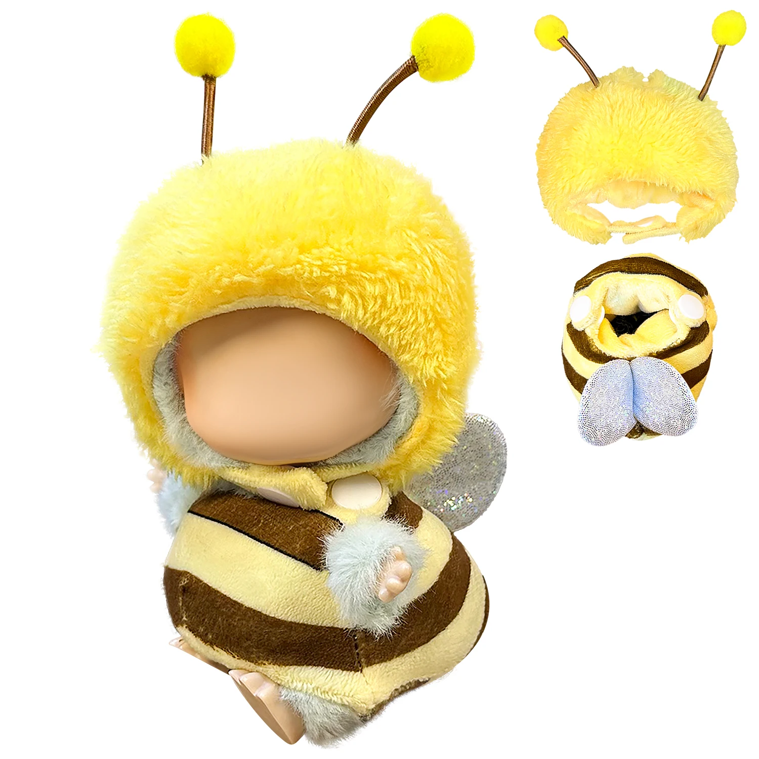 

2PCS Plush Doll Clothes Accessories for Dolls Bee Shark Patterns Clothes Premium Fashion Dresses Doll Clothing Style（No Doll）