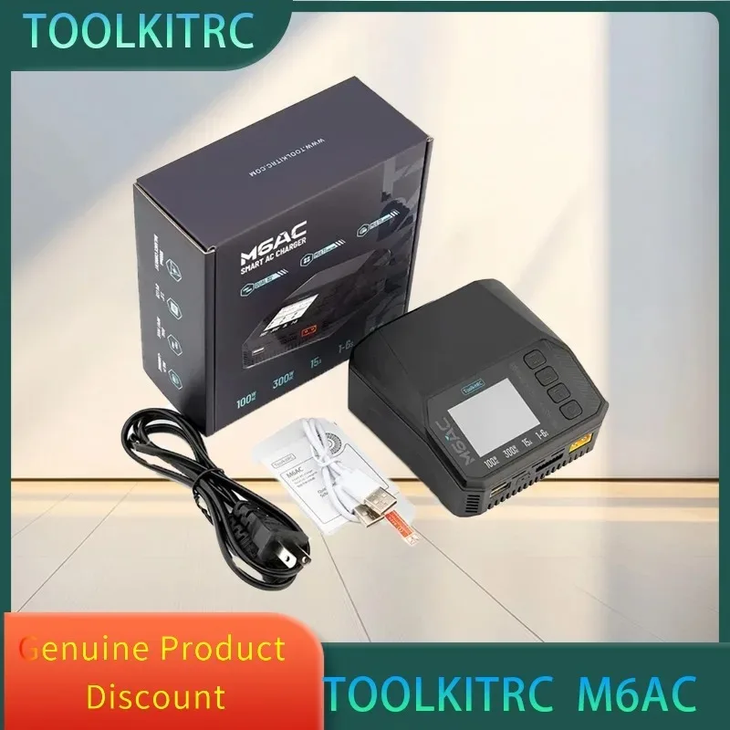 

Toolkitrc M6AC 300W 15A 1S-16S Multi functional Intelligent Balanced Charger RC Model Aircraft